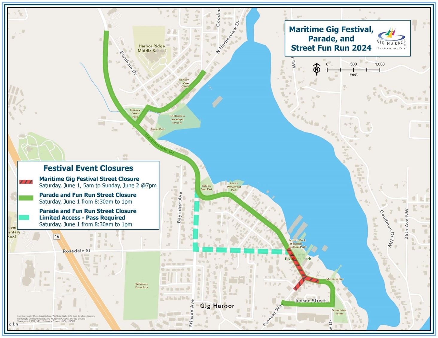 Maritime Gig Fest Road Closure Map