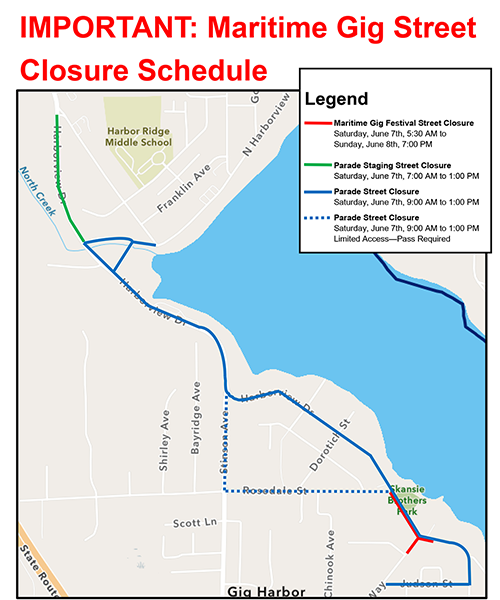 2025 Gig Fest - Street Closure Schedule and Map